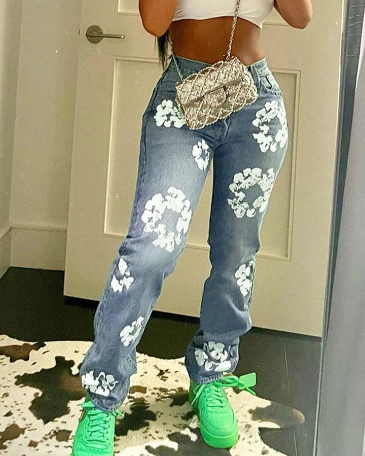 Casual Flower Jeans