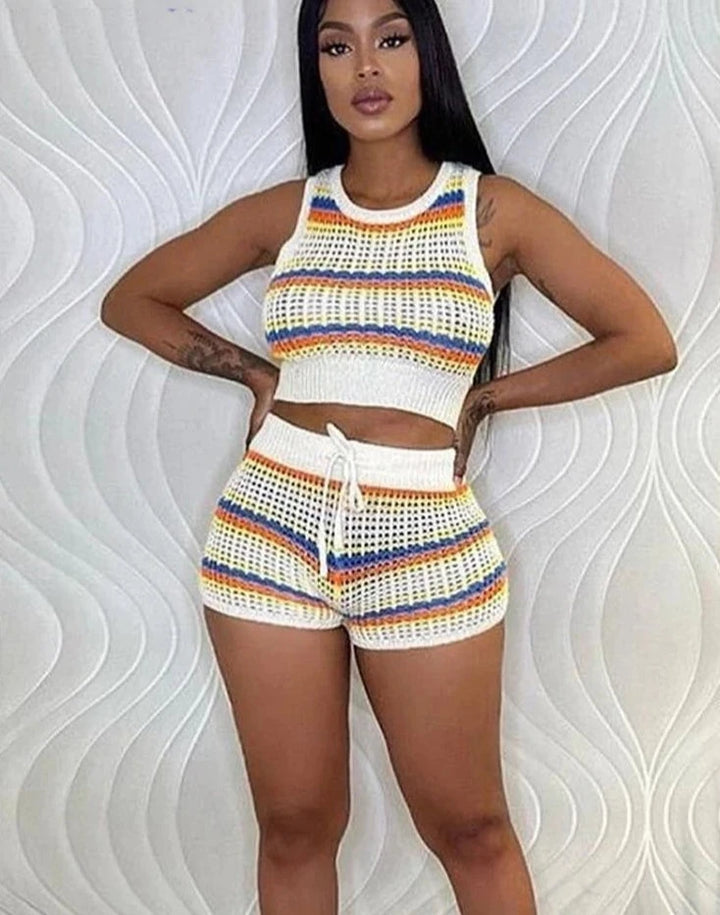 Knitted Crop Two Piece