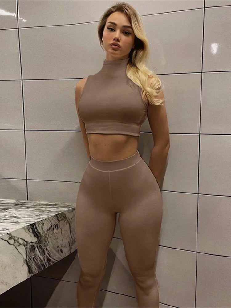 Sleevless Fitness Two Piece